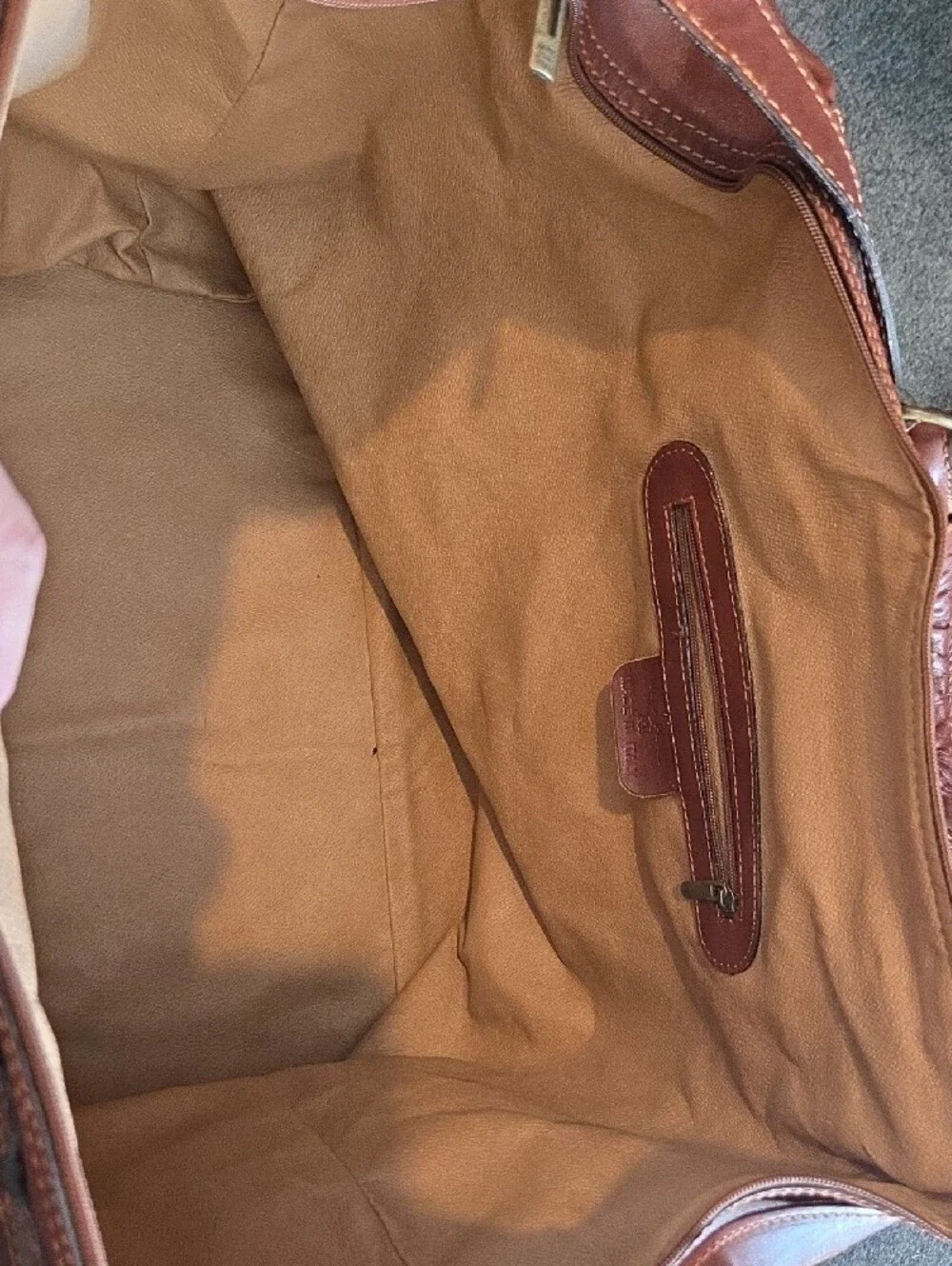Men's Leather Weekender Bag in Chestnut Brown Made In Italy